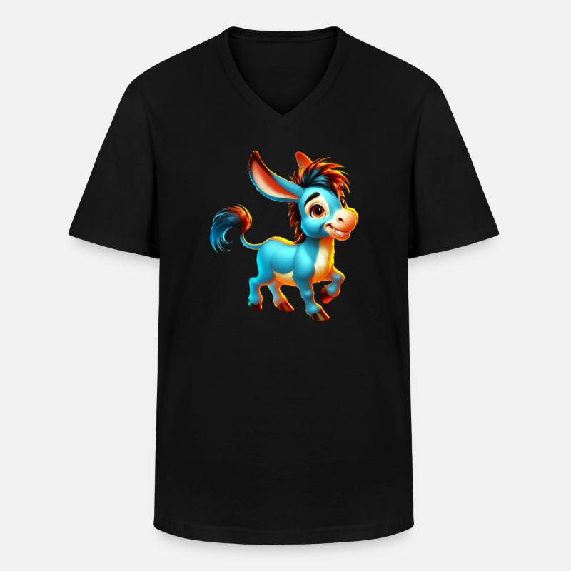 Esel-Maultier - Männer-T-Shirt mit V-Ausschnitt - Schwarz