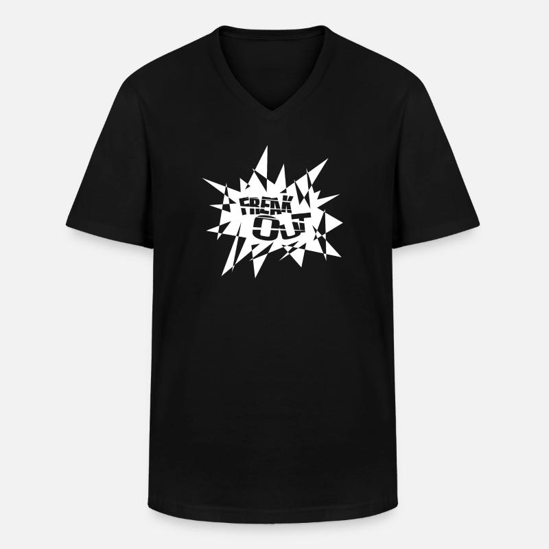 Angular Explosion Burst Text - Men's V-Neck T-Shirt - black