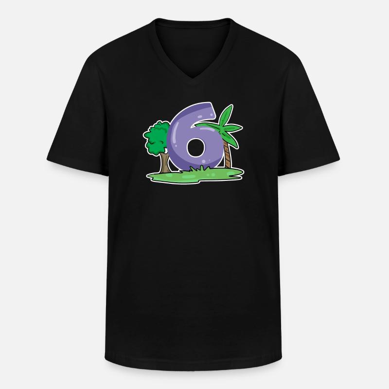 Nummer 6 Muster - Männer-T-Shirt mit V-Ausschnitt - Schwarz