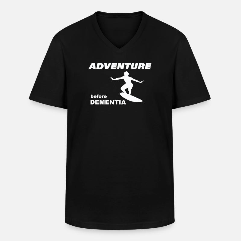 SURF ADVENTURE - Männer-T-Shirt mit V-Ausschnitt - Schwarz