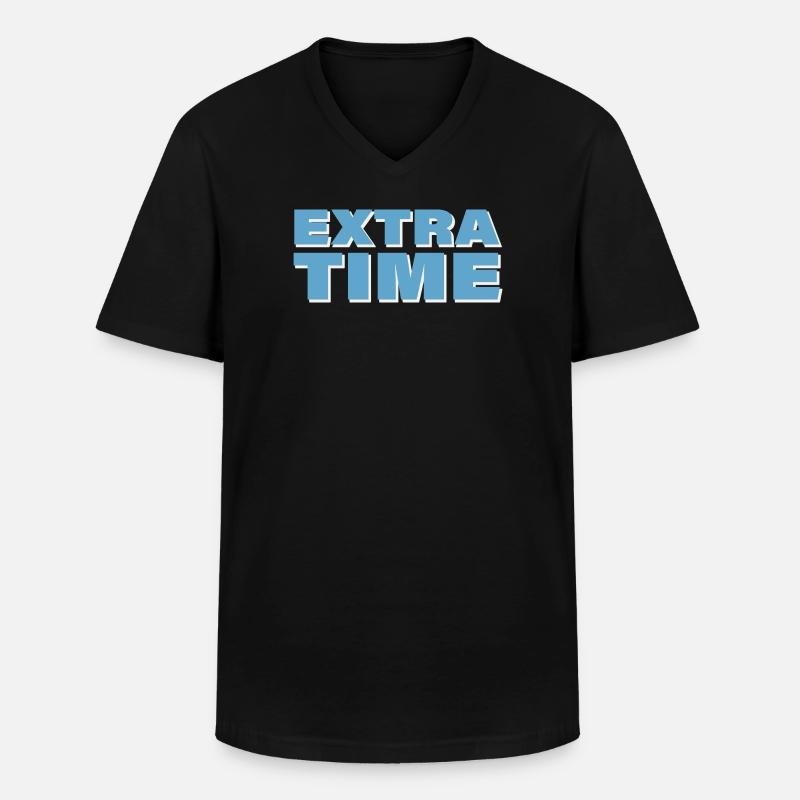 EXTRA TIME - Männer-T-Shirt mit V-Ausschnitt - Schwarz