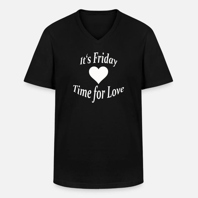 IT'S FRIDAY - Männer-T-Shirt mit V-Ausschnitt - Schwarz
