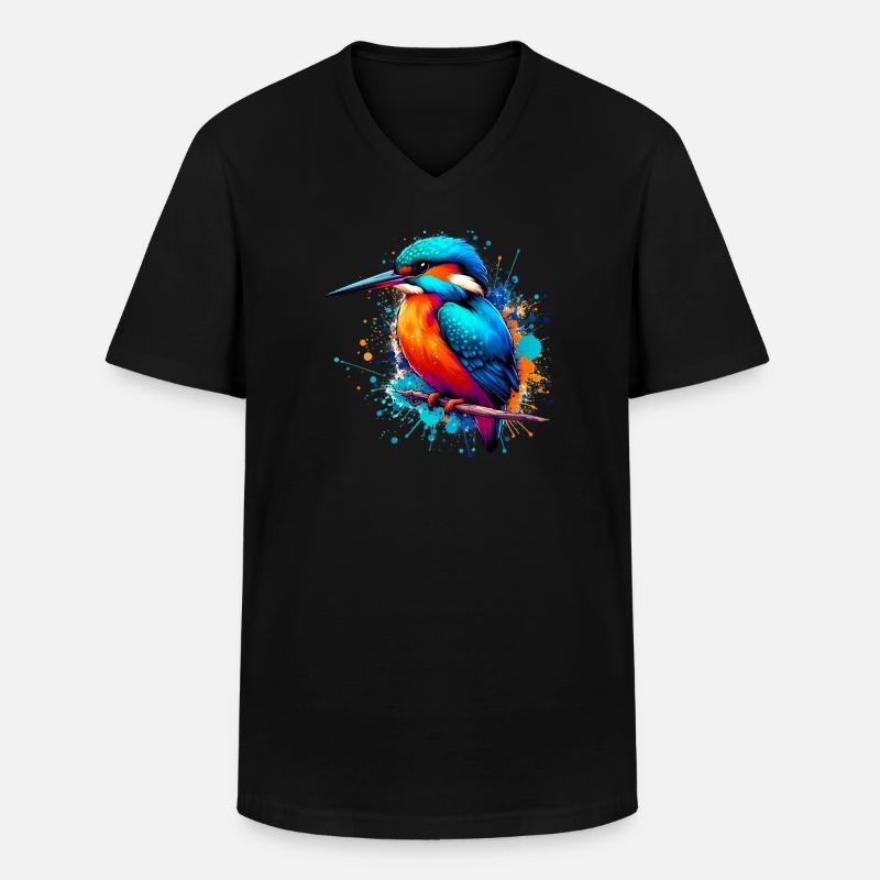 Eisvogel - Männer-T-Shirt mit V-Ausschnitt - Schwarz