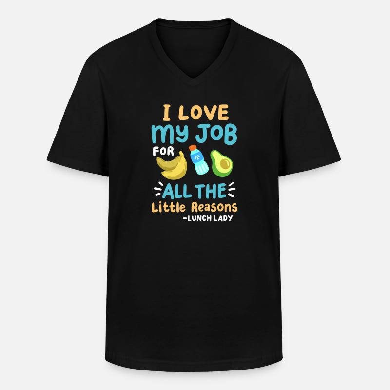 Schulessen Cafeteria-Mitarbeiterin - Männer-T-Shirt mit V-Ausschnitt - Schwarz