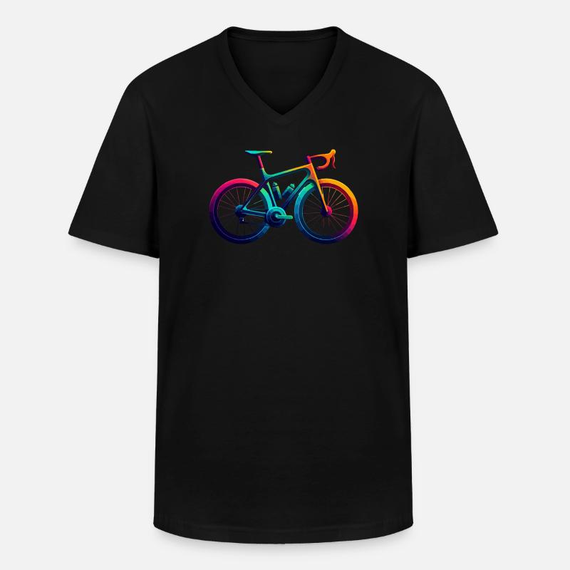 Lebendiger Regenbogen Radfahren Illustration - Männer-T-Shirt mit V-Ausschnitt - Schwarz