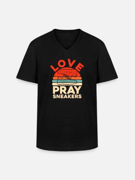 Baskets Christian - T-shirt col V Homme - noir