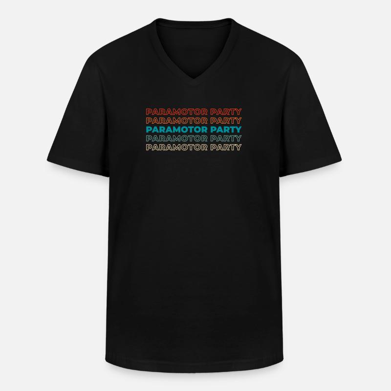 Paramotor Gleitschirmfliegen - Männer-T-Shirt mit V-Ausschnitt - Schwarz