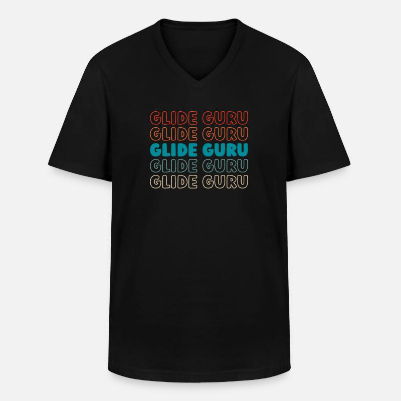 Paramotor Gleitschirmfliegen - Männer-T-Shirt mit V-Ausschnitt - Schwarz