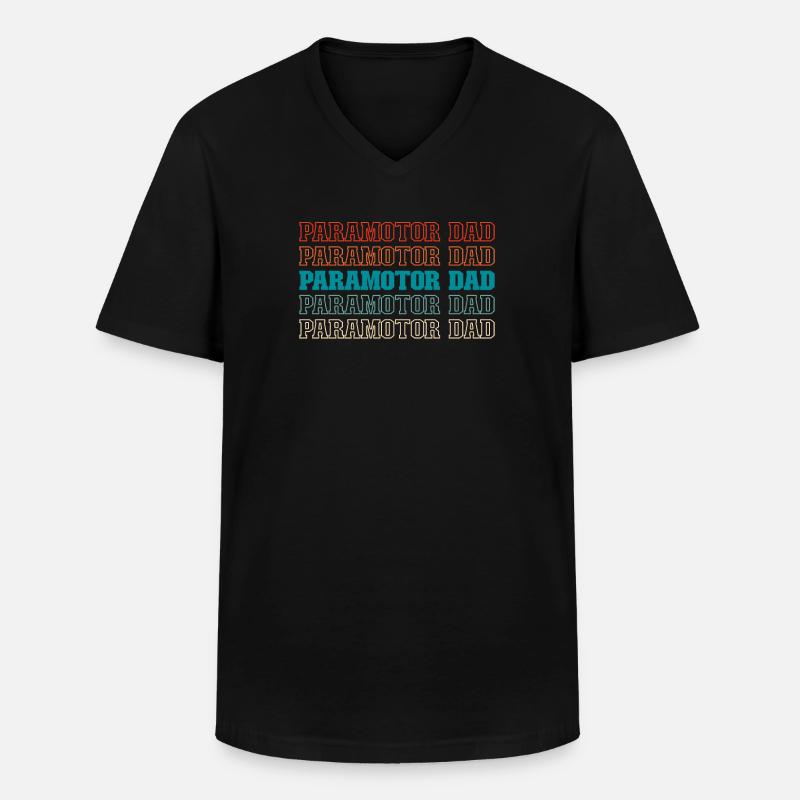 Paramotor Gleitschirmfliegen - Männer-T-Shirt mit V-Ausschnitt - Schwarz