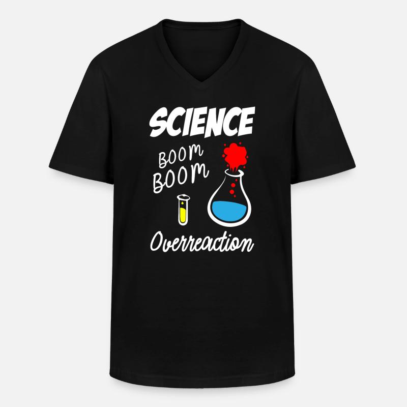Science Overreaction - Männer-T-Shirt mit V-Ausschnitt - Schwarz