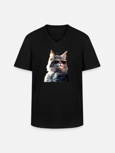 Maine Coon Cat Cat Mom Cat Maine Coon Cats - Men's V-Neck T-Shirt - black