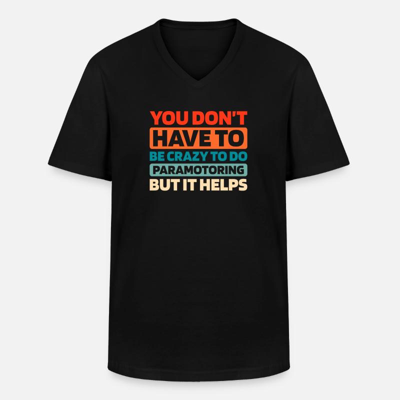 Paramotor paragliding - Men's V-Neck T-Shirt - black