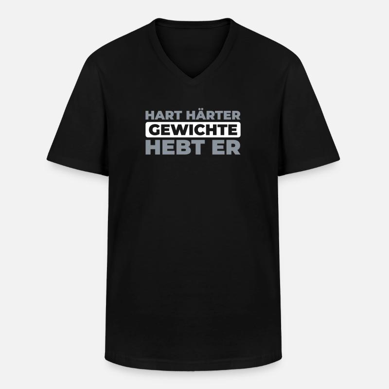 Langhantel - Männer-T-Shirt mit V-Ausschnitt - Schwarz