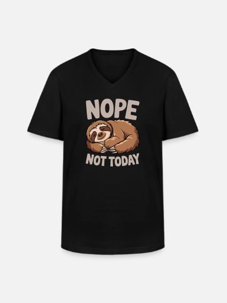 Schlafsloth Nein Nicht Heute - Männer-T-Shirt mit V-Ausschnitt - Schwarz