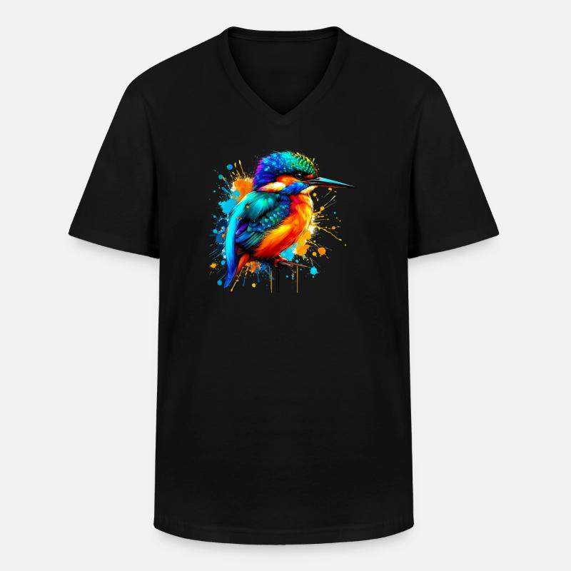 Eisvogel - Männer-T-Shirt mit V-Ausschnitt - Schwarz