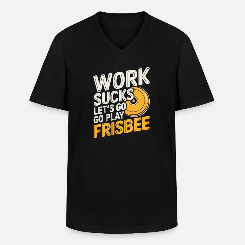 Frisbee - Männer-T-Shirt mit V-Ausschnitt - Schwarz