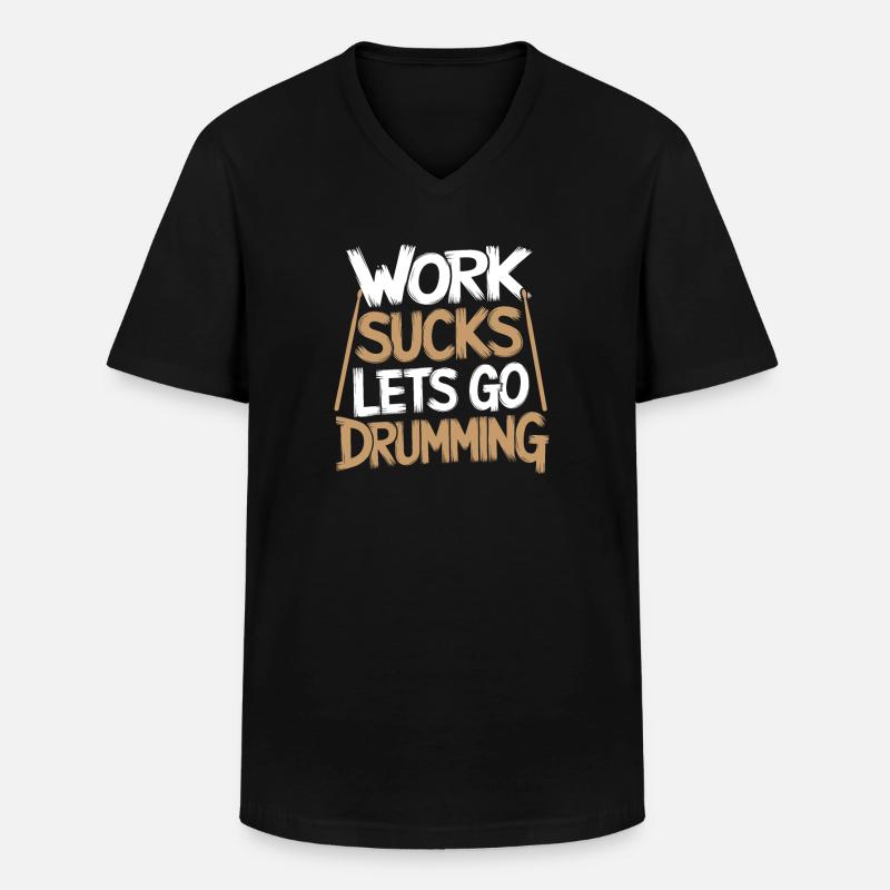 Drums Drummers Drummers - Men's V-Neck T-Shirt - black