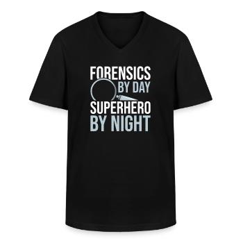 Forensics Forensic Experts - Men's V-Neck T-Shirt - black - Front - AI Model Male 178 dark (178cm)