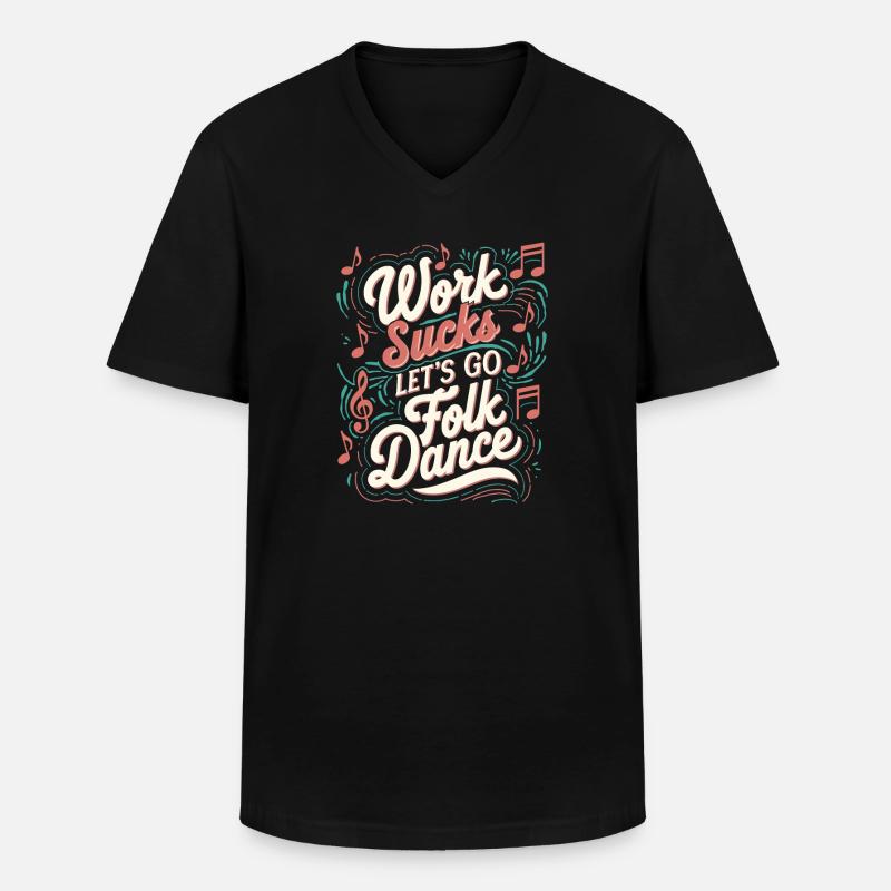 Volkstanz - Männer-T-Shirt mit V-Ausschnitt - Schwarz