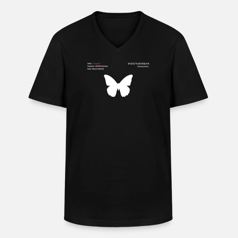 Schmetterling - Männer-T-Shirt mit V-Ausschnitt - Schwarz