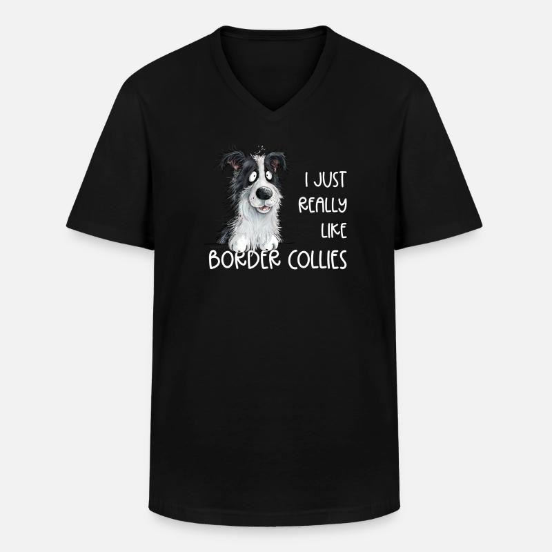 Drolliger Border Collie Hund Spruch - Männer-T-Shirt mit V-Ausschnitt - Schwarz