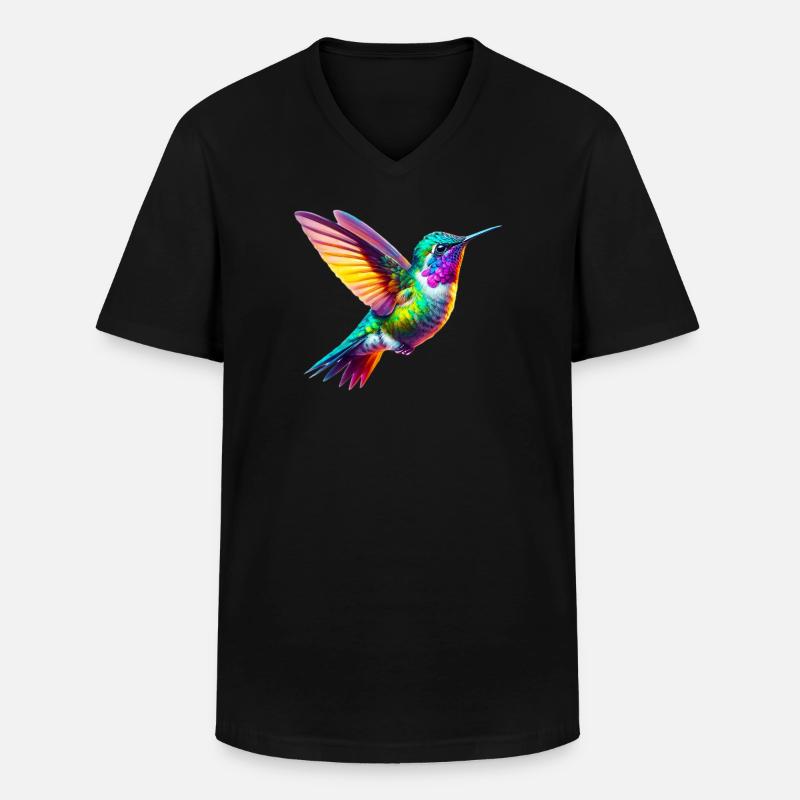 Kolibri - Männer-T-Shirt mit V-Ausschnitt - Schwarz