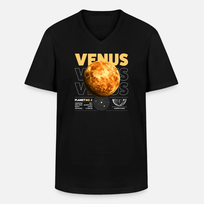 Venus details - Männer-T-Shirt mit V-Ausschnitt - Schwarz