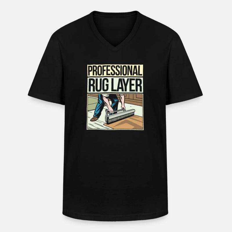 Teppichverleger - Männer-T-Shirt mit V-Ausschnitt - Schwarz