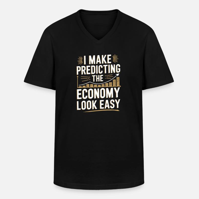 Ökonom - Männer-T-Shirt mit V-Ausschnitt - Schwarz