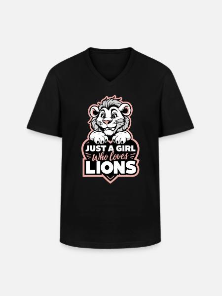 Lion Lion Animal Africa - Men's V-Neck T-Shirt - black