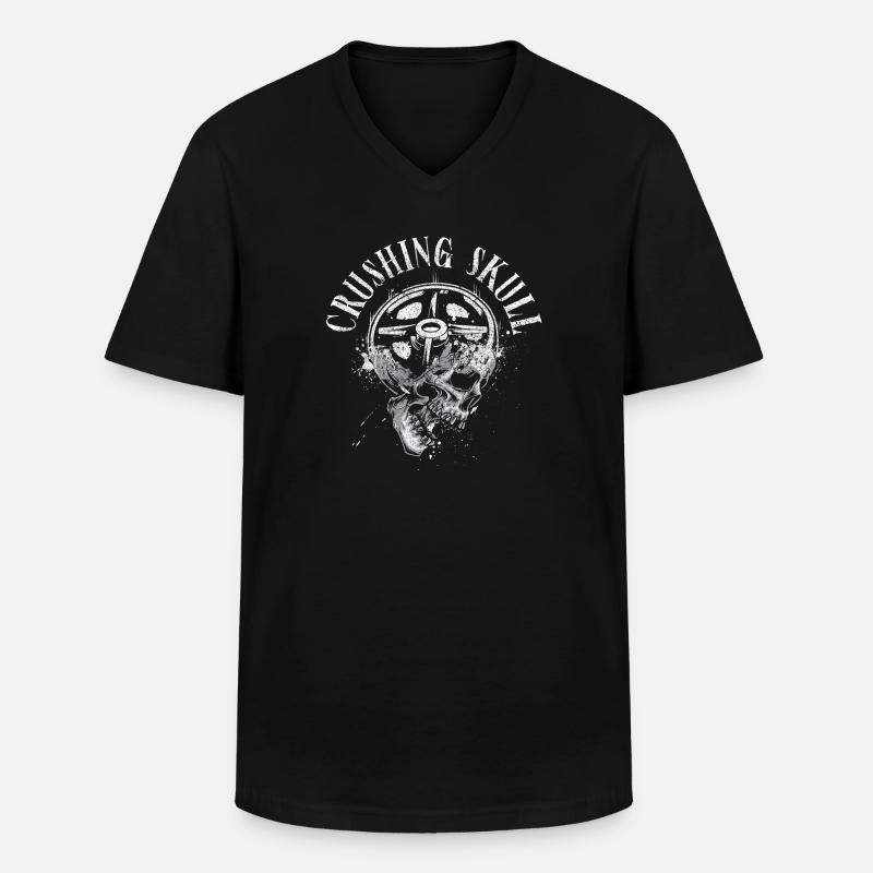 Zermalmendes Schädel-Powerlifting - Männer-T-Shirt mit V-Ausschnitt - Schwarz