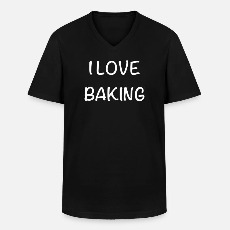 I Love Baking - Männer-T-Shirt mit V-Ausschnitt - Schwarz