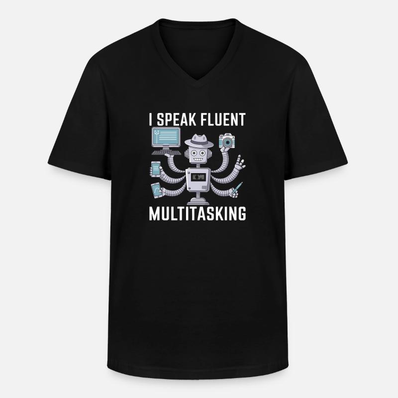 Assistent - Männer-T-Shirt mit V-Ausschnitt - Schwarz