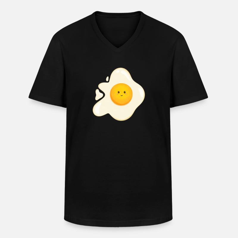 Süßes Spiegelei - Männer-T-Shirt mit V-Ausschnitt - Schwarz