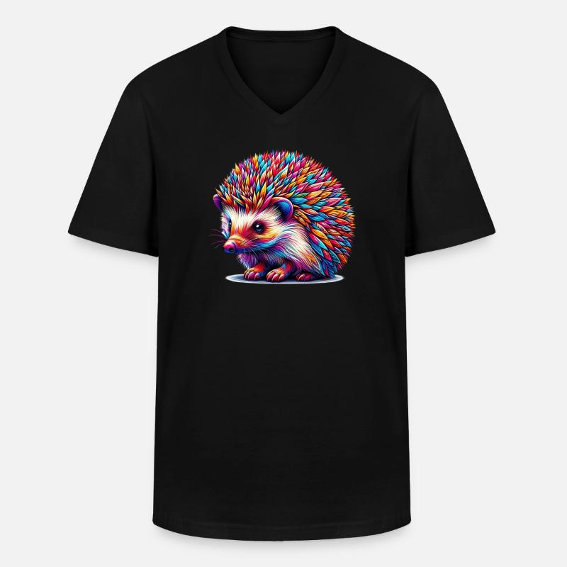 Igel - Männer-T-Shirt mit V-Ausschnitt - Schwarz