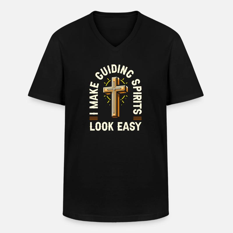 Geistliche - Männer-T-Shirt mit V-Ausschnitt - Schwarz