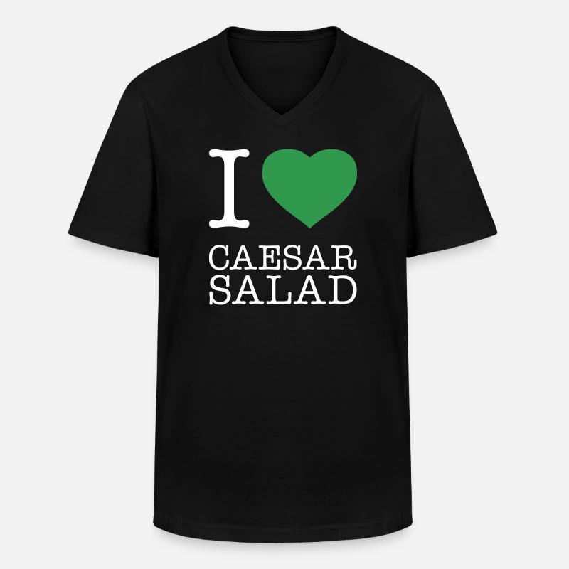 I LOVE CAESAR SALAD - Männer-T-Shirt mit V-Ausschnitt - Schwarz