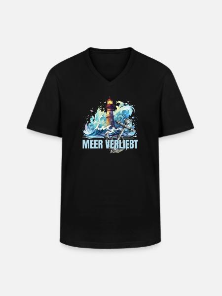 Meer verliebt - Männer-T-Shirt mit V-Ausschnitt - Schwarz