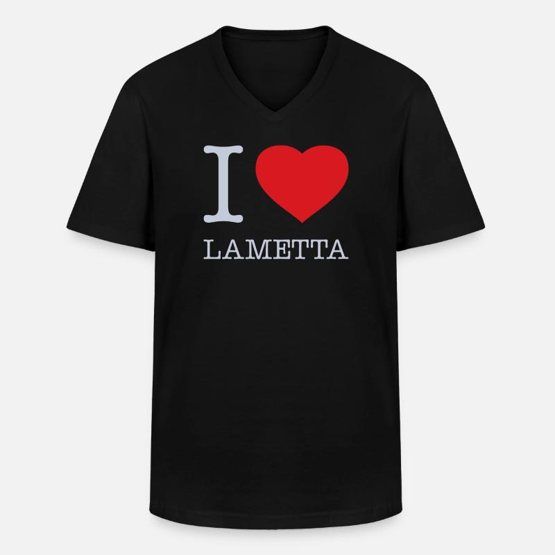 I LOVE LAMETTA - Männer-T-Shirt mit V-Ausschnitt - Schwarz