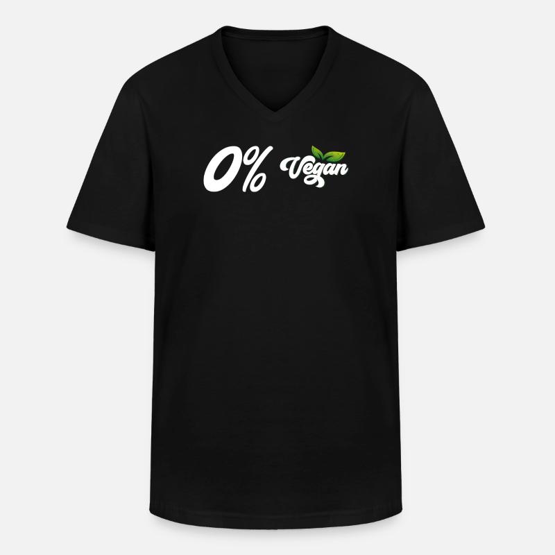 0% Vegan - Männer-T-Shirt mit V-Ausschnitt - Schwarz
