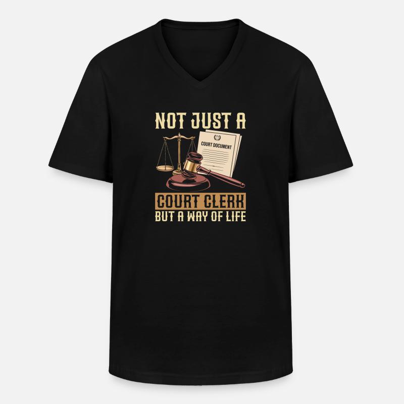 Gerichtsschreiber - Männer-T-Shirt mit V-Ausschnitt - Schwarz