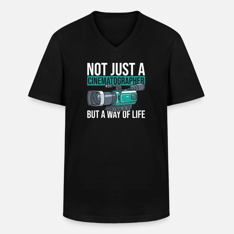 Kameramann - Männer-T-Shirt mit V-Ausschnitt - Schwarz