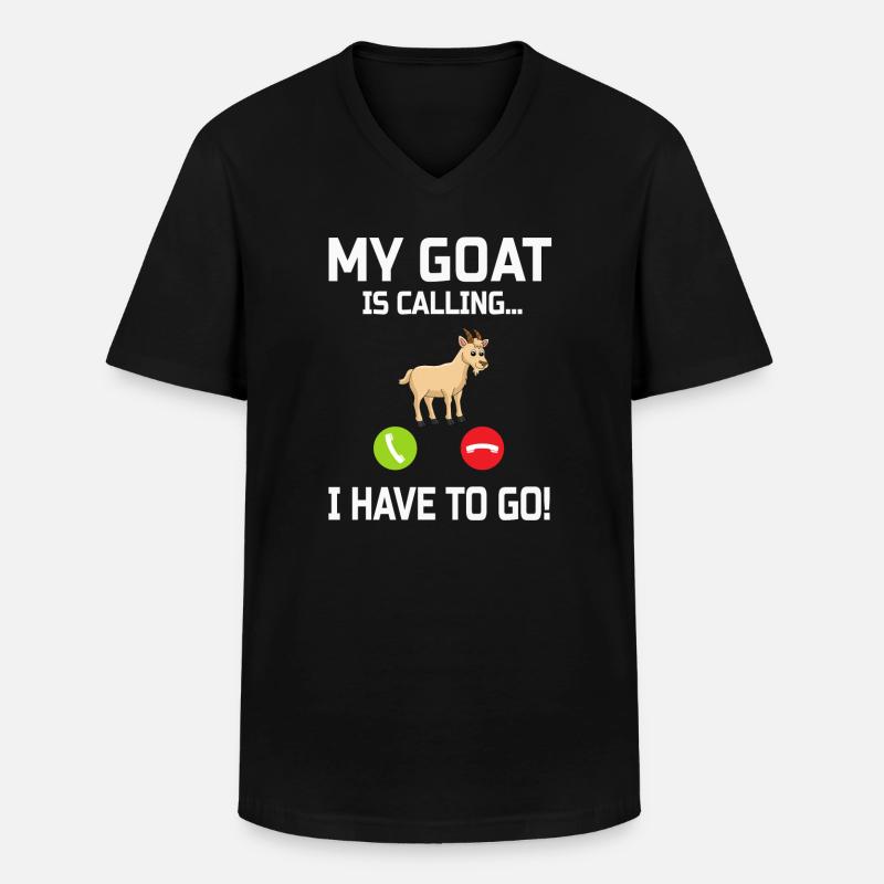 Ziege - Männer-T-Shirt mit V-Ausschnitt - Schwarz
