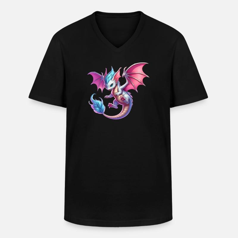 Drache - Männer-T-Shirt mit V-Ausschnitt - Schwarz