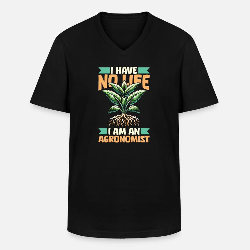Agronom - Männer-T-Shirt mit V-Ausschnitt - Schwarz