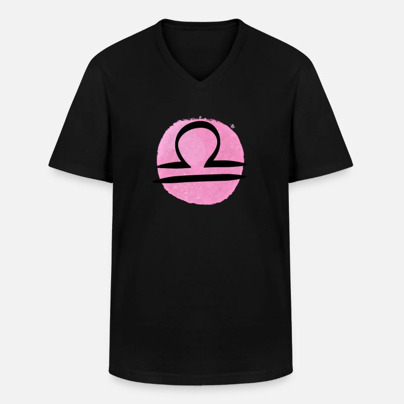 Sternzeichen Waage - Männer-T-Shirt mit V-Ausschnitt - Schwarz