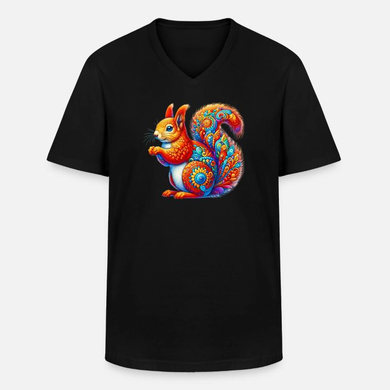 Eichhörnchen - Männer-T-Shirt mit V-Ausschnitt - Schwarz