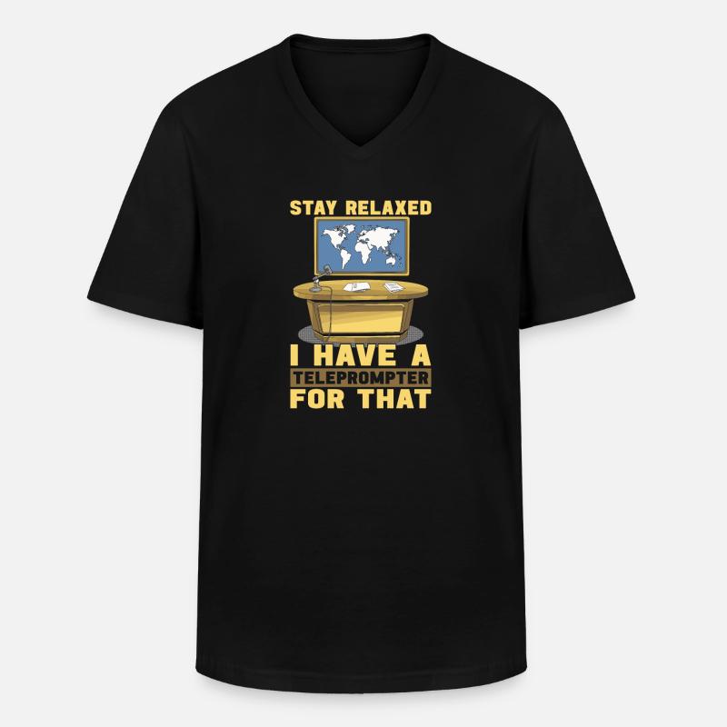Nachrichtensprecher - Männer-T-Shirt mit V-Ausschnitt - Schwarz