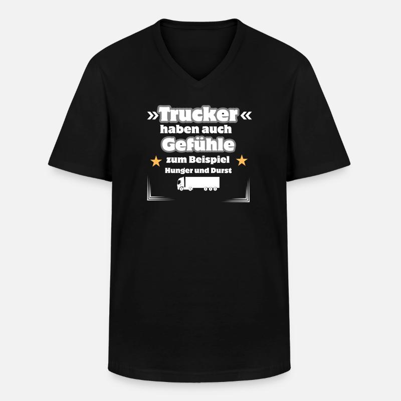 Trucker Gefühle - Männer-T-Shirt mit V-Ausschnitt - Schwarz