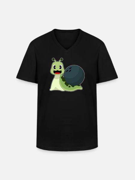 Snail Bowling Bowling Ball - Men's V-Neck T-Shirt - black